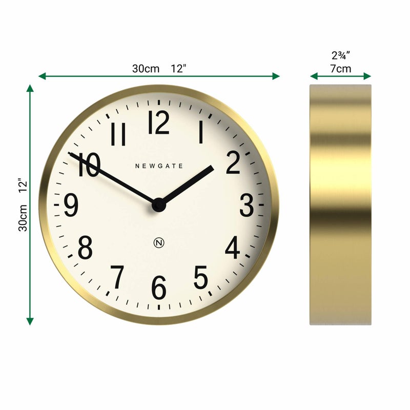 NEWGATEÂ® Master Edwards Wall Clock | Mid Century Style Clock | 12 inch | Deep Metal case with Brass/Gold Finish | Modern Retro Design for Kitchen, Living Room or Office - Image 4